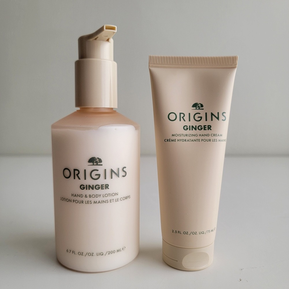 Origins Ginger Hand and Body Lotion and Moisturizing Hand Cream Set NEW